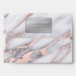 Enveloppe Marbre de luxe Rose Gold Metallic Business