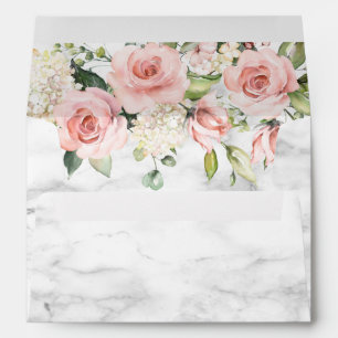 Enveloppe Marbre géométrique cuivre rose floral