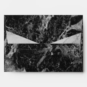 Enveloppe Marbre Noir Blanc & Argent Moderne Glamour Tendanc