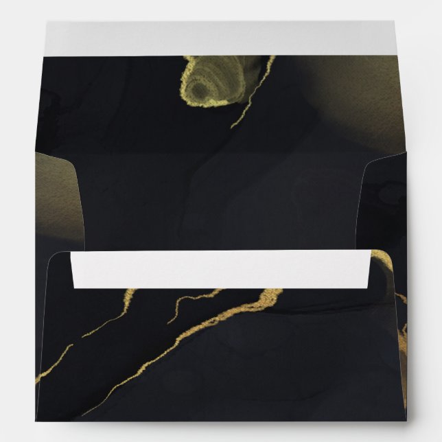 Enveloppe Marbre noir et or (Dos (Bas))