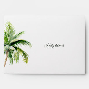 Enveloppe Marées Turquoise Tropical Palm Tree Beach Mariage