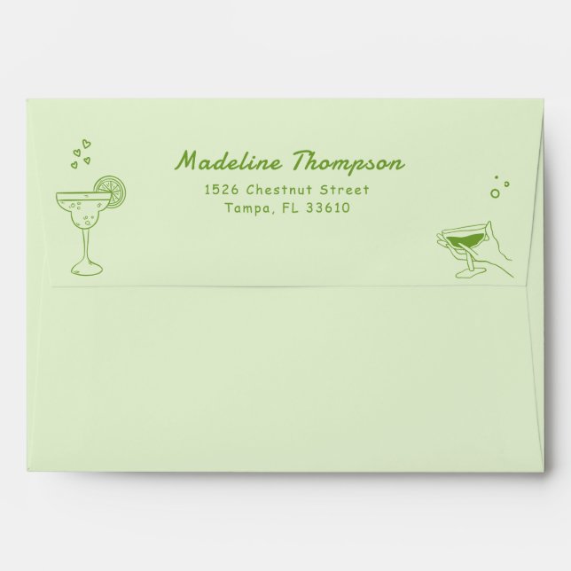 Enveloppe Margarita thème Bachelorette fête (Dos (Haut rabat))