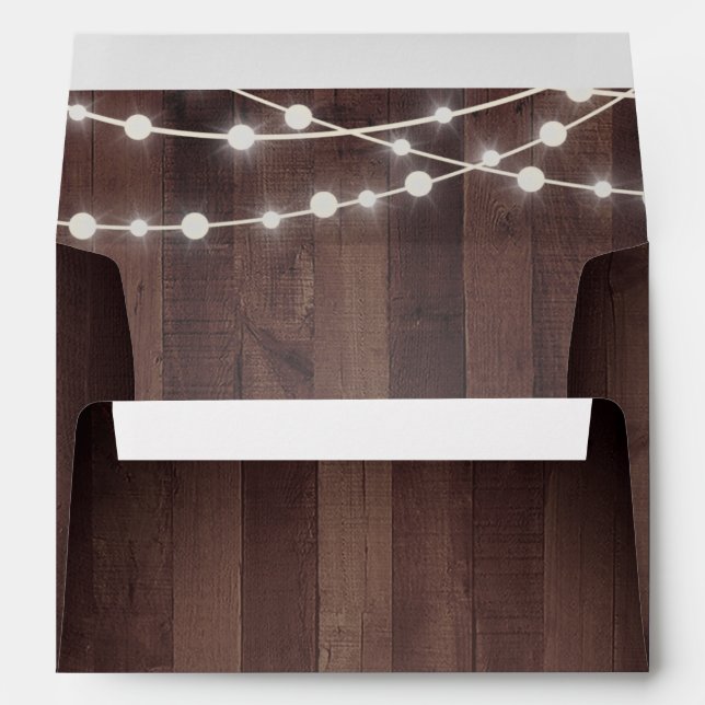 Enveloppe Mariage à cordes de bois rustique (Dos (Bas))