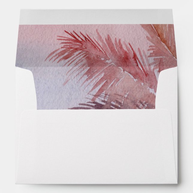 Enveloppe Mariage à coude de soleil tropical (Dos (Bas))
