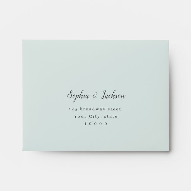 Enveloppe Mariage à la plage verte de Mint RSVP (Devant)