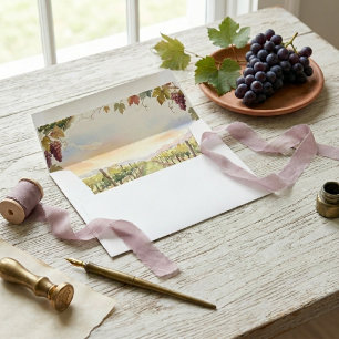 Enveloppe Mariage à l'aquarelle du vignoble de Napa Valley