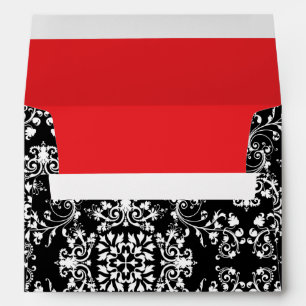 Enveloppe Mariage à revêtement rouge noir et blanc