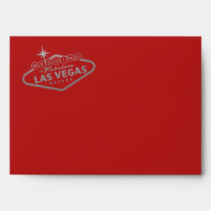 Enveloppe Mariage à Vegas Signé Rouge Argent Invitation