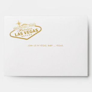 Enveloppe Mariage à Vegas Signer Gold Invitation
