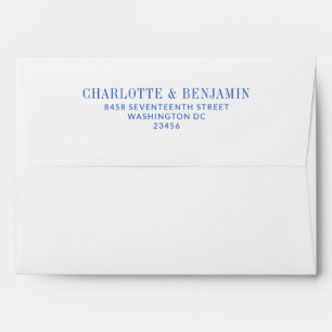 Enveloppe Mariage Abstrait de peinture bleue contemporaine