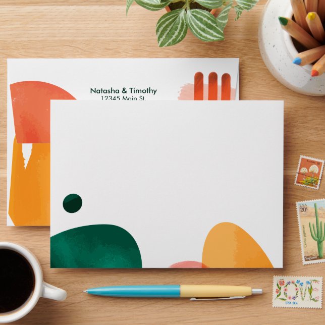 Enveloppe Mariage Abstrait de touches (Desk)