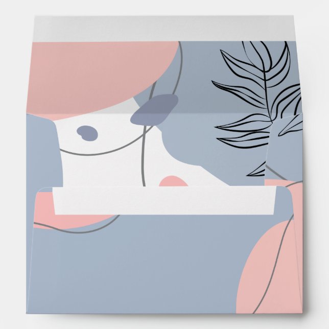 Enveloppe Mariage Abstrait moderne scandinave japonais (Dos (Bas))