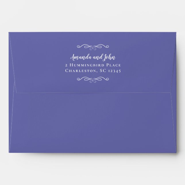 Enveloppe Mariage Adresse de retour 5x7 Chic Elegant (Dos (Haut rabat))
