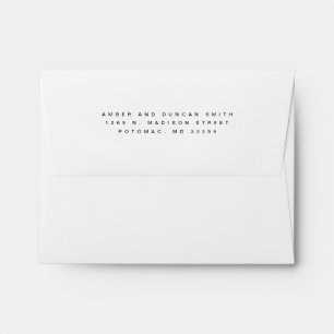 Enveloppe Mariage Adresse de retour Ampersand noir et blanc