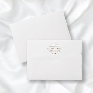 Enveloppe Mariage Adresse de Retour en Terracotta Moderne