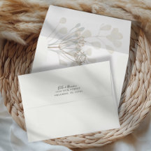 Mariage Adresse de Retour Minimaliste Blanc & Beig