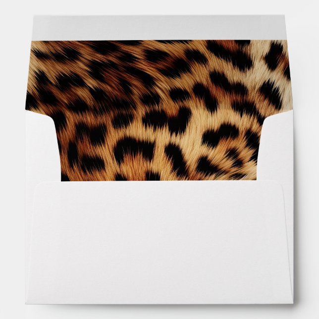 Enveloppe Mariage animal léopard à crème Brown (Dos (Bas))