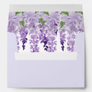 Enveloppe Mariage aquarelle wisteria lavande