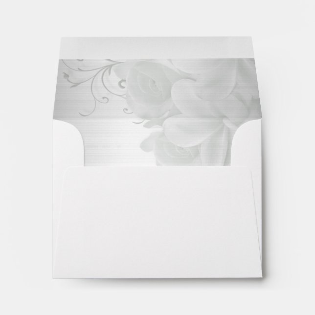 Enveloppe Mariage argentée élégante (Dos (Bas))