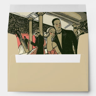 Enveloppe Mariage Art Déco Vintage, Première Danse des Jeune