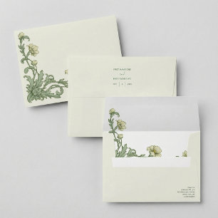 Enveloppe Mariage Art nouveau floral doux joli
