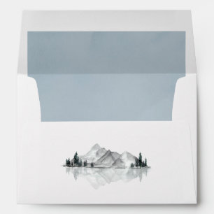 Enveloppe Mariage au bord d'un lac de montagne en bord de me