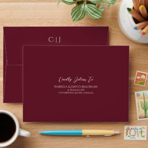 Enveloppe Mariage au vin Merlot foncé