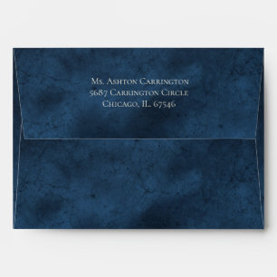 Enveloppe Mariage auto-adressé habillé bleu