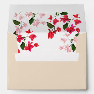 Enveloppe Mariage aux fleurs de Bougainvillea