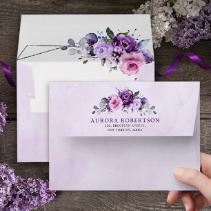 Enveloppe Mariage aux tons violets Lilac rose vif