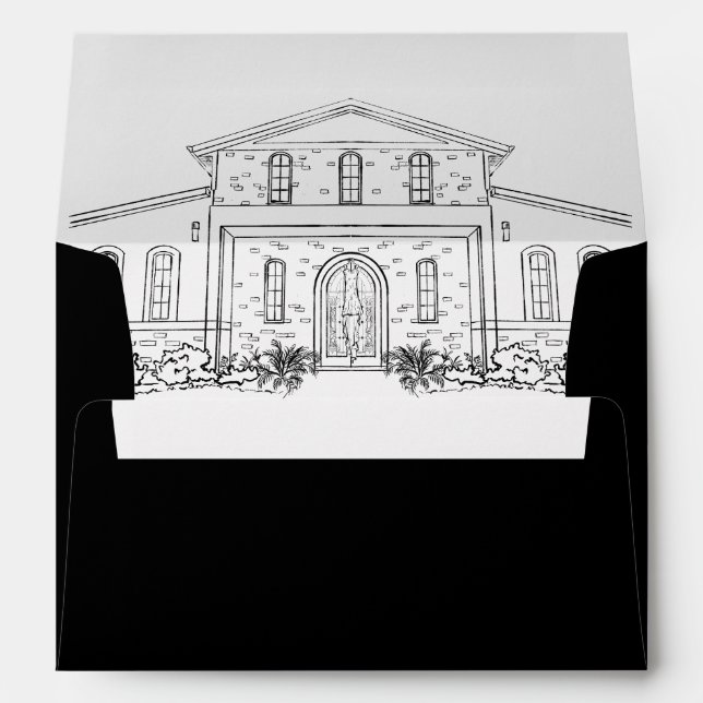 Enveloppe mariage avec illustration de lieu person (Dos (Bas))