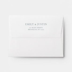 Enveloppe Mariage baroque Bleu Dusty Vintage