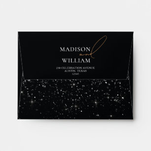 Enveloppe Mariage Black Gold auto-adressée