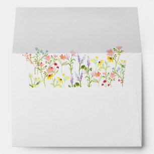 Enveloppe Mariage blanc Cottage Core Wild Flower
