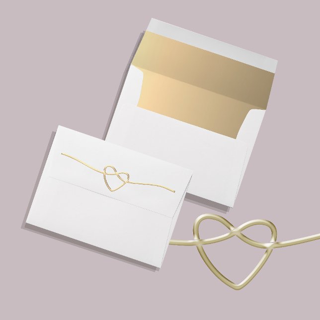 Enveloppe Mariage blanc et or minimal (Créateur téléchargé)