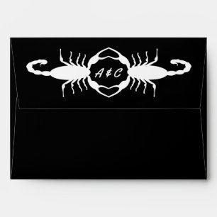 Enveloppe Mariage blanc gothique Scorpions personnalisés Mon