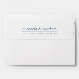 Enveloppe Mariage blanc moderne simple Adresse de retour