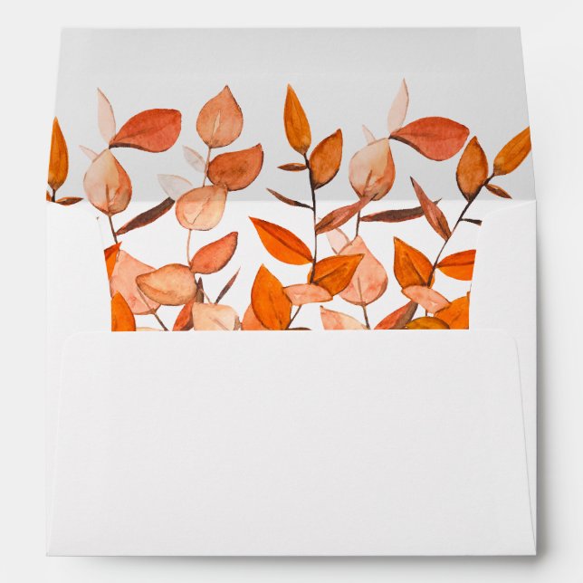 Enveloppe Mariage blanc orange brûlé (Dos (Bas))