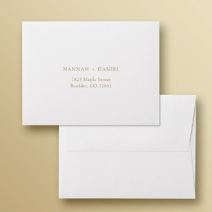 Enveloppe Mariage blanc simple et élégant Adresse de retour 