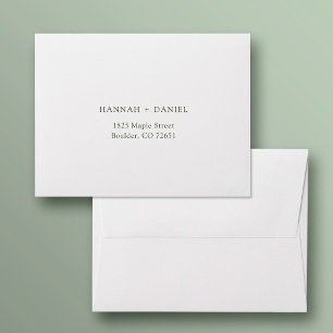 Enveloppe Mariage blanc simple et élégant Adresse de retour