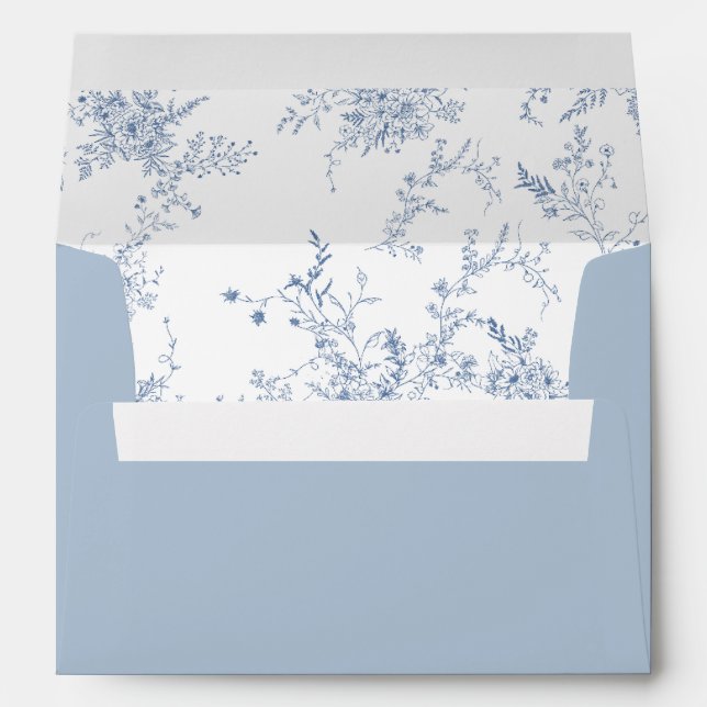 Enveloppe Mariage bleu Dusty (Dos (Bas))