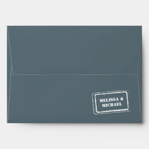Enveloppe Mariage bleu Dusty