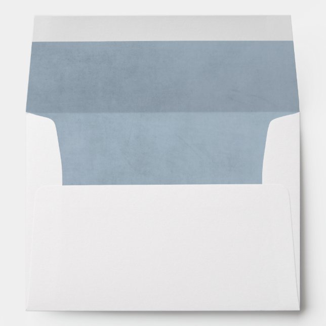 Enveloppe Mariage bleu Dusty (Dos (Bas))