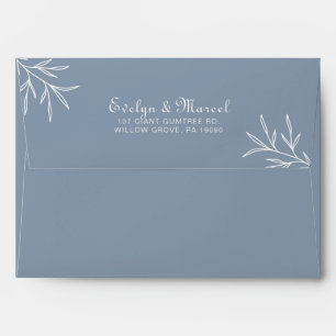 Enveloppe Mariage bleu Dusty minimum formel