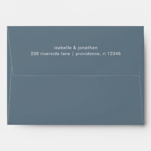 Enveloppe Mariage bleu et blanc Dusty Adresse de retour