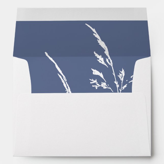 Enveloppe Mariage bleu et blanc minimaliste (Dos (Bas))