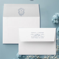Mariage bleu français - Adresse de retour préimpri