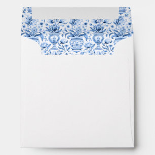 Enveloppe mariage bleu italien méditerranéen carré