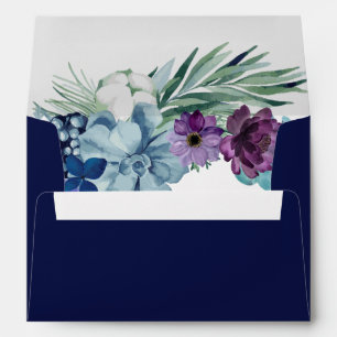 Enveloppe Mariage bleu marine brillant et audacieux