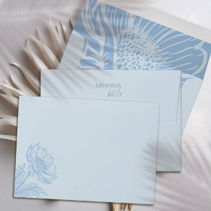 Enveloppe Mariage bleu minimaliste
